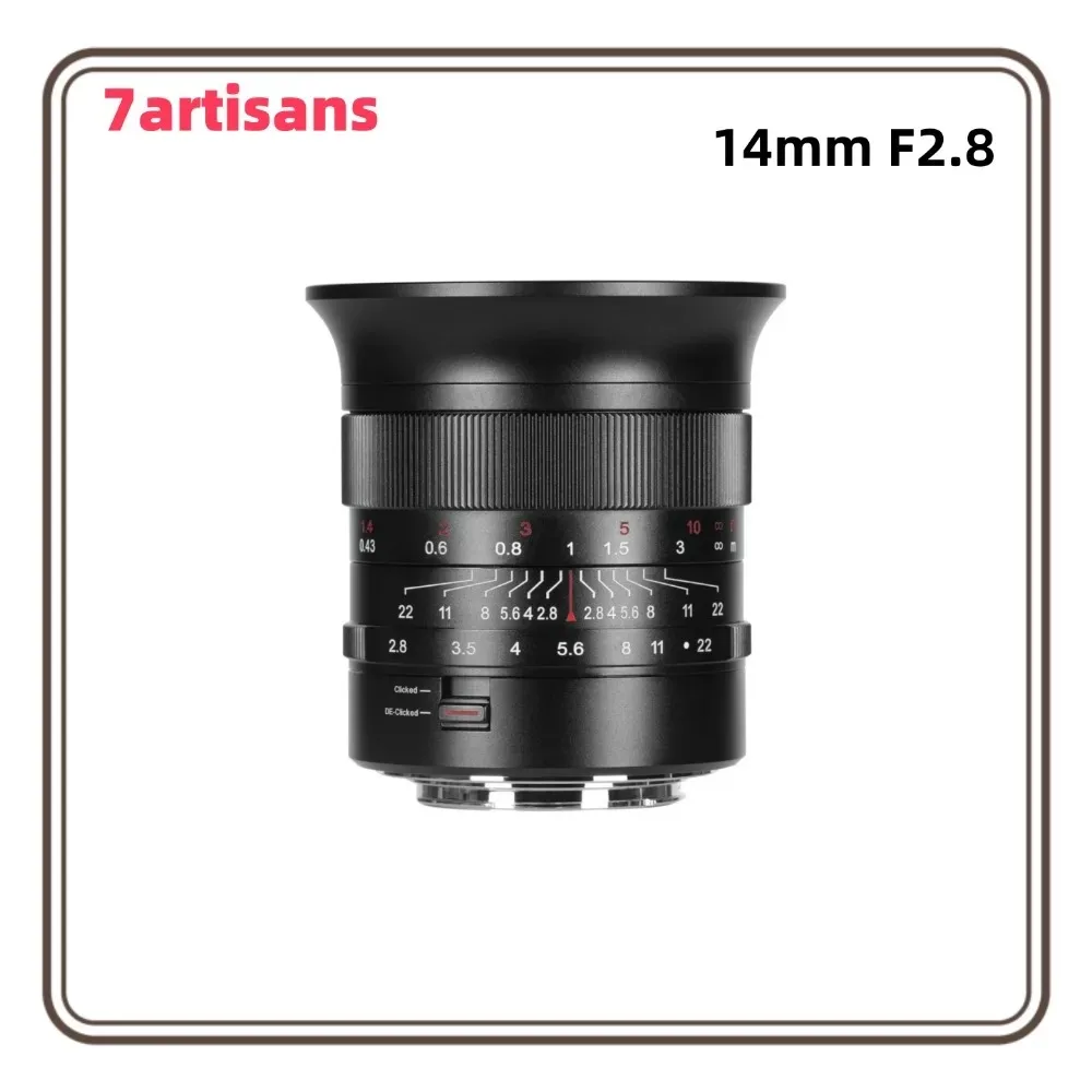 

Ультраширокоугольный полнокадровый беззеркальный объектив 7artisans F2.8, 14 мм, 116 ° Полевой вид для крепления Nikon Z Canon RF Sony E L