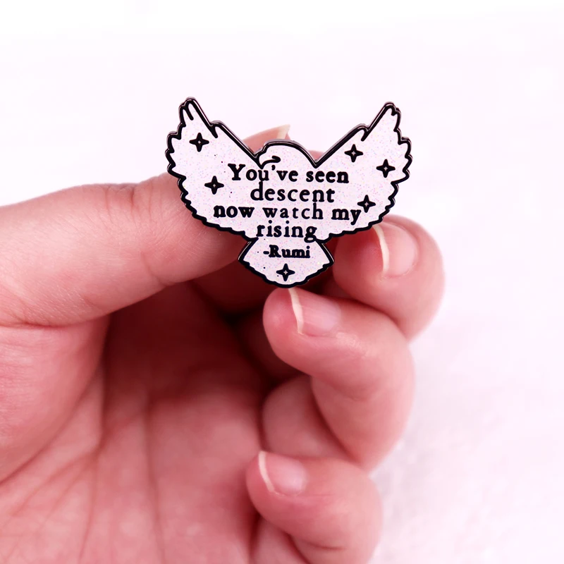 بريق اقتباس بروش ، مجوهرات ملهمة ، تزيين المشجعين هدية ، مشاهدة بلدي ارتفاع شارة ، اقتباس المينا دبوس ، لديك النسب الآن