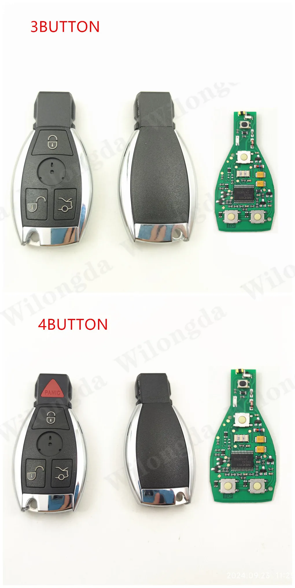 1 stücke 433 Tasten Smart Key Fob 2000 MHz für Mercedes Benz Auto Remote Key Support Nec und BGA Jahr