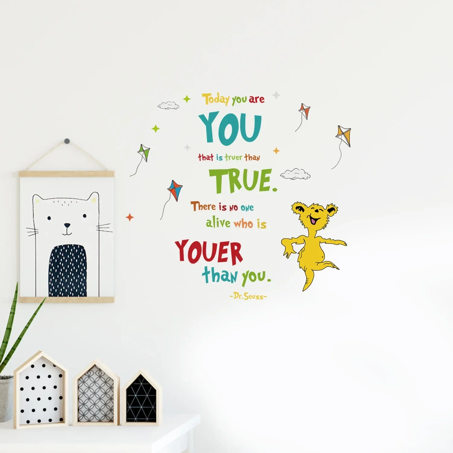 Dr. Seuss Learning Education Saying Wall Stickers Inspirational Quotes Wall Decals for Kids Room Study Classroom Wall Decoration