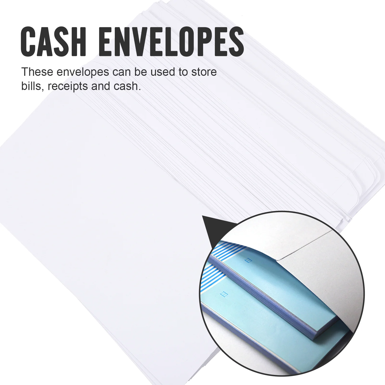 100Pcs Cash Envelopes Blank Paper Envelopes Bills Envelopes For Money Office Business Letter Office File Bag White