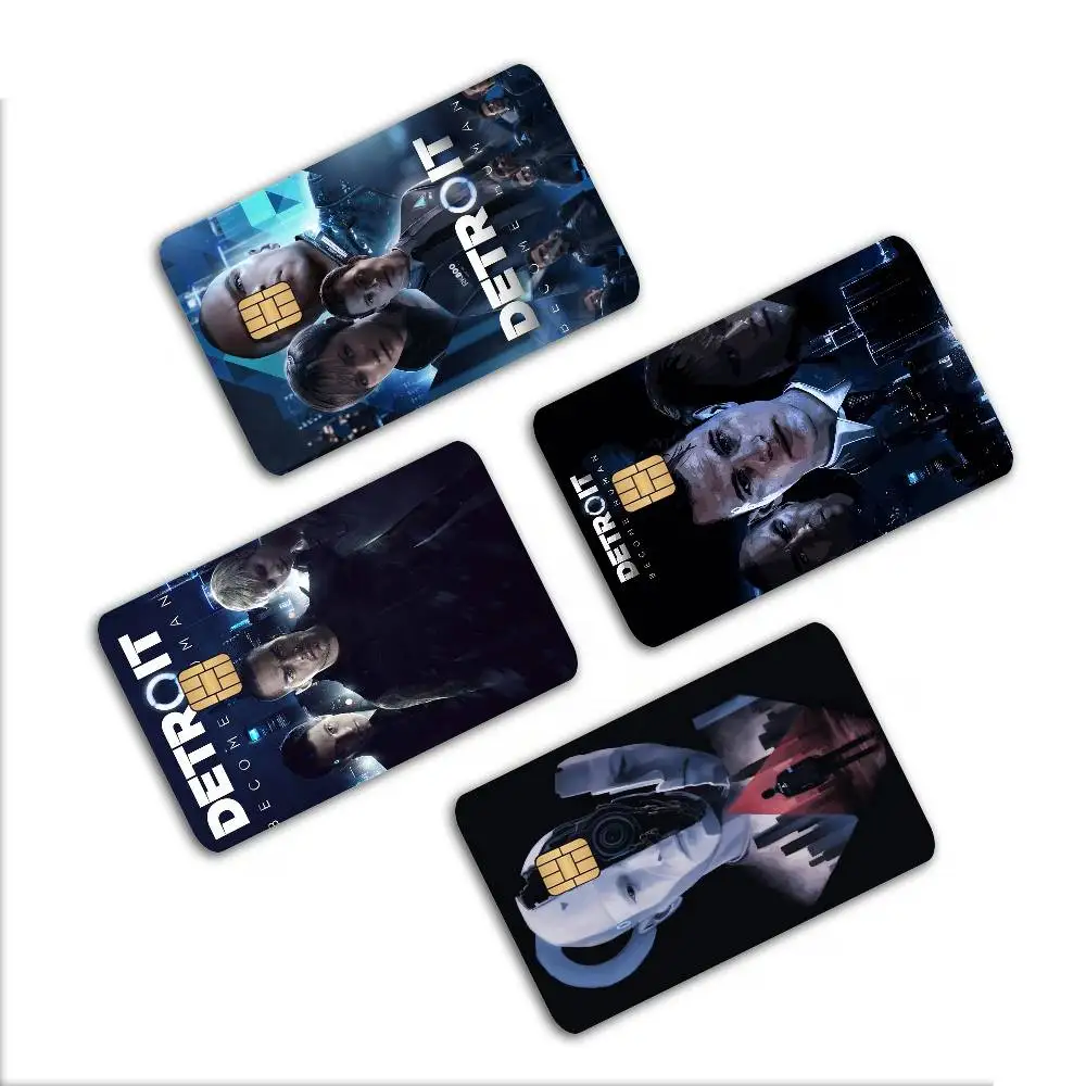 Game D-Detroit Become Human 2024 Anime Cartoon Skin Stickers Film Tape Case for Big Credit Debit Card Front Side