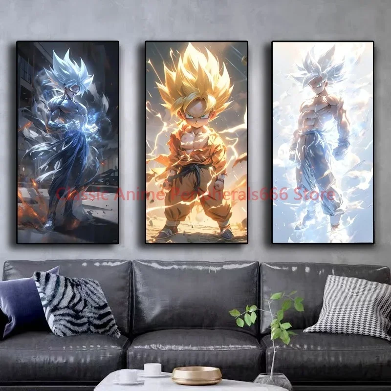 Dragon Ball Decoration Painting Super Saiyan Wukong Beijita Dormitory Decoration Esports Room Anime Poster Hanging Painting