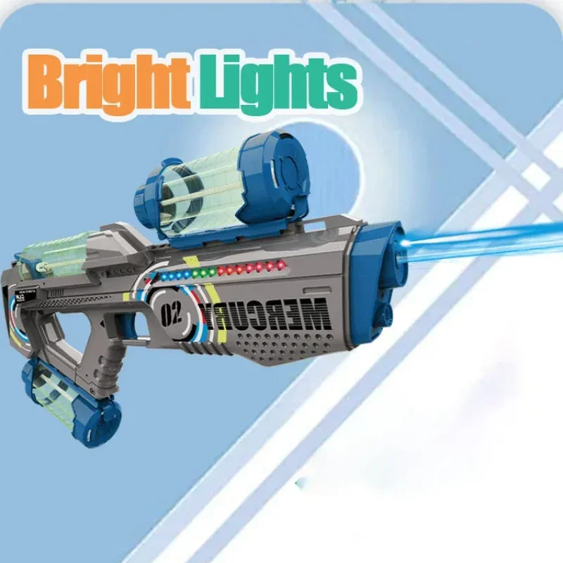 Elektrische Vollautomatische Wasserpistole Stirnband Mit Lichtern Wasserschlacht-Spiel Outdoor-Kinderspielzeug Mit Drei Wasserspeicherflaschen Tasche