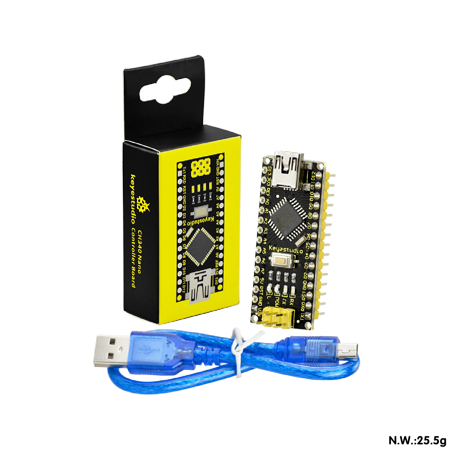 Keyestudio CH340 Chip Nano Plus Board Mini kabel USB typu C kompatybilny z Arduino NANO z ATmega328P-AU dla zestawu Arduino