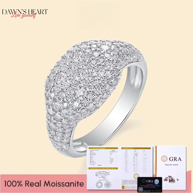 

DAWN Luxury Sparkling Moissanite Ring D Color Real 925 Sterling Silver Rings for Women Men Anniversary Fine Jewelry Wedding Gift