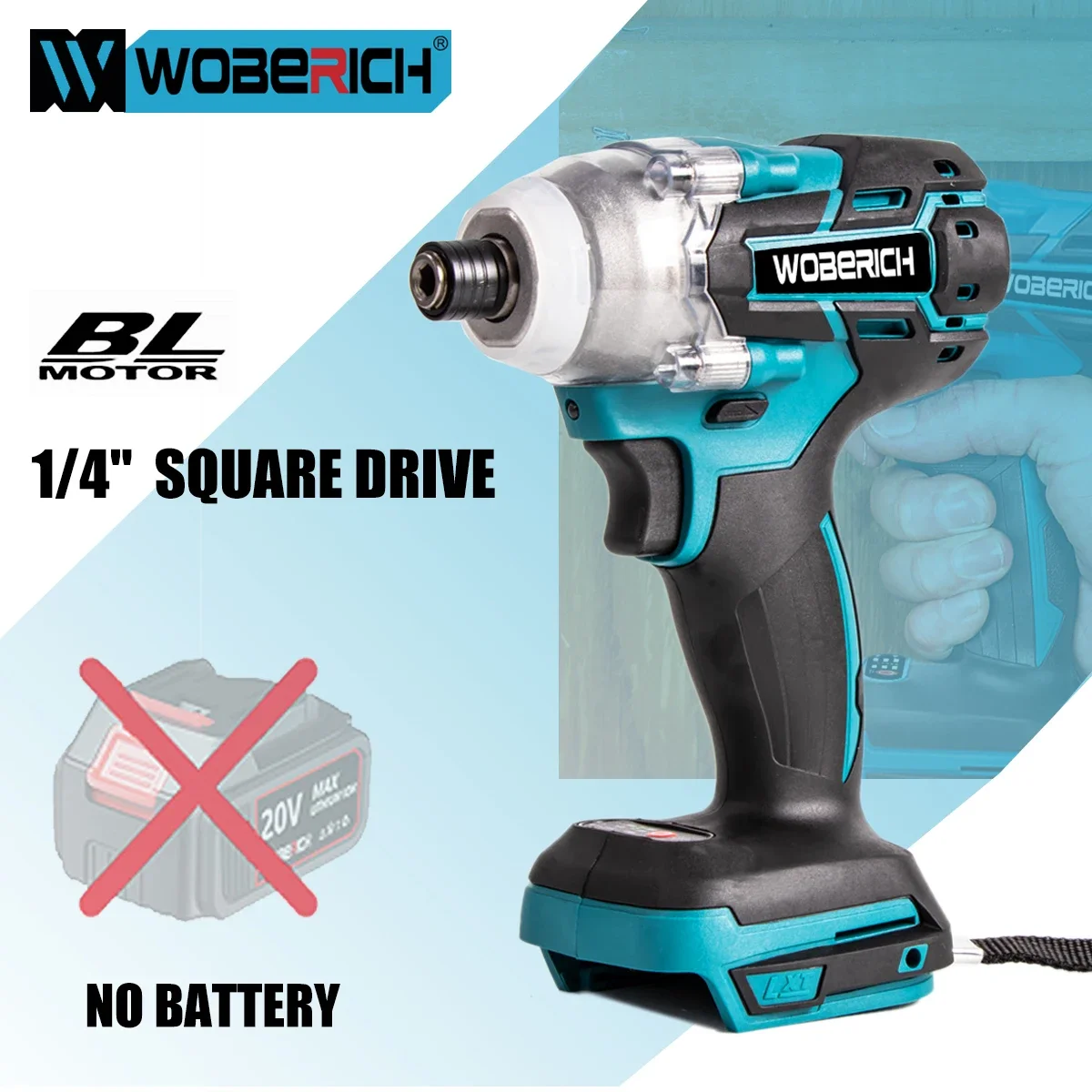 

18V Cordless Electric impact Screwdriver Brushless Impact Wrench 1/4 Rechargable Drill Driver Working Light For Makita Battery