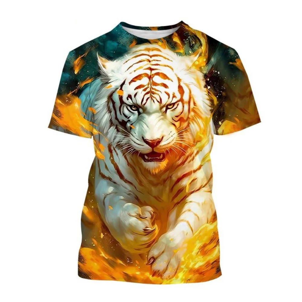 Boys Clothing Kawaii Animal Tiger T-Shirt 3D Print Summer T Shirt Casual Boys Girls Tops Casual Fashion Kids Tees Girl Outfits