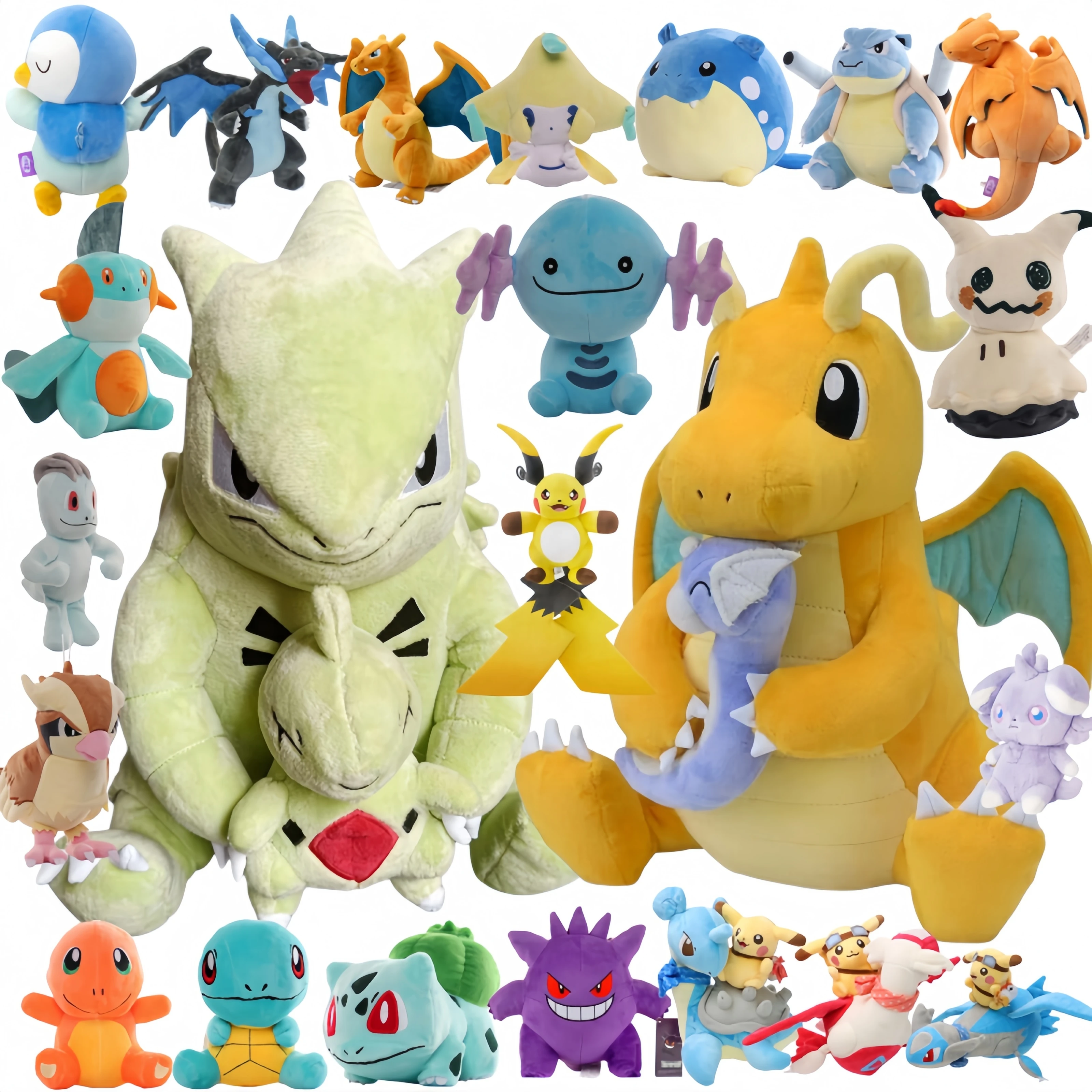 Tyranitar, Dragonite, Wooper, Espurr, Nidoran, Lugia, Mimikyu, Squirtle, Bulbasaur, Charmander, Peluches, Muñecos de Anime Suaves, Regalo