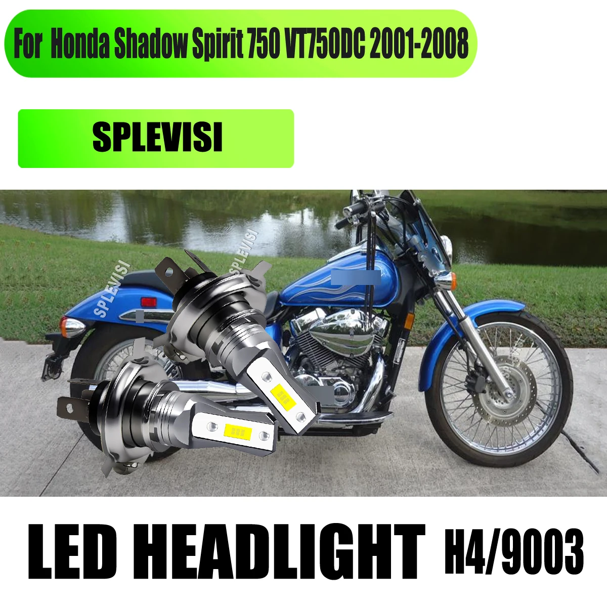

H4 9003 Motorcycle LED White Headlight - Complete Waterproof For Honda Shadow Spirit 750 VT750DC 2001 2002 2003 2004 2005-2008