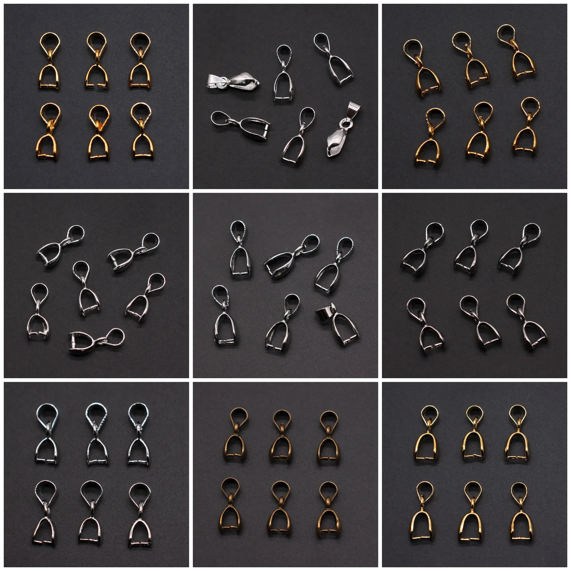 Melon Seed Pendant Bail Clasps 4 Sizes 4 Colors Findings For DIY Bracelet Necklace Jewelry Making Supplies
