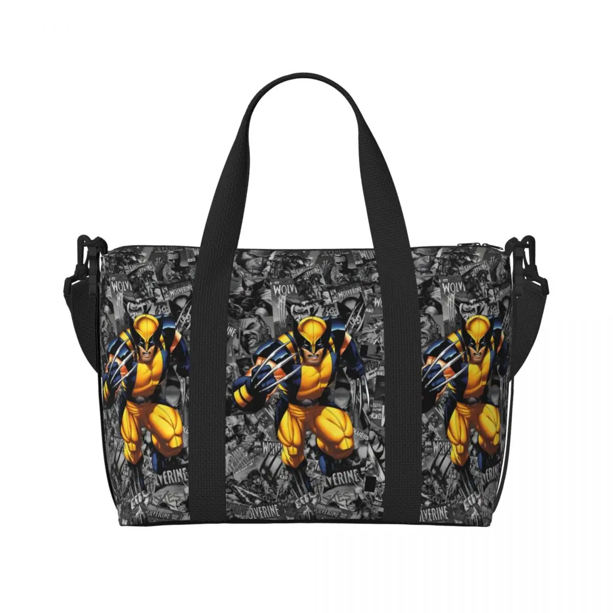 

Custom Wolverine Groceries Tote Shopping Bags Women Big Capacity Comics Beach Gym Travel Bags