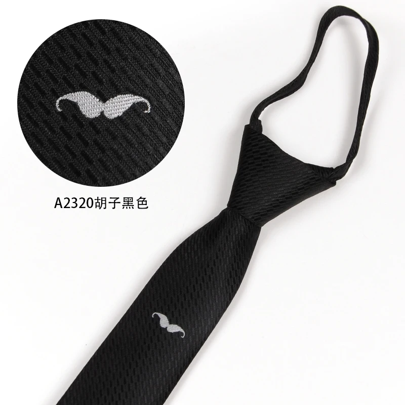 New Zipper Neck Ties For Men Women Casual Simple Necktie For Boys Girls Suits Student Tie Slim Black Embroidery Ties Gravatas
