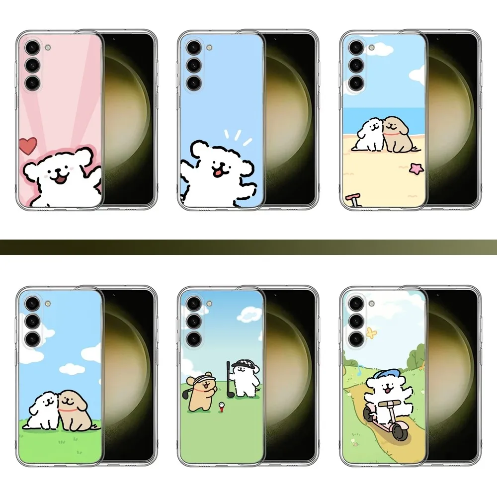 L-line Puppy M-Malteses Phone Case For Samsung Galaxy A71,70,52,40,51,31,A50,21S,30S,Note20,Transparent ,Cover