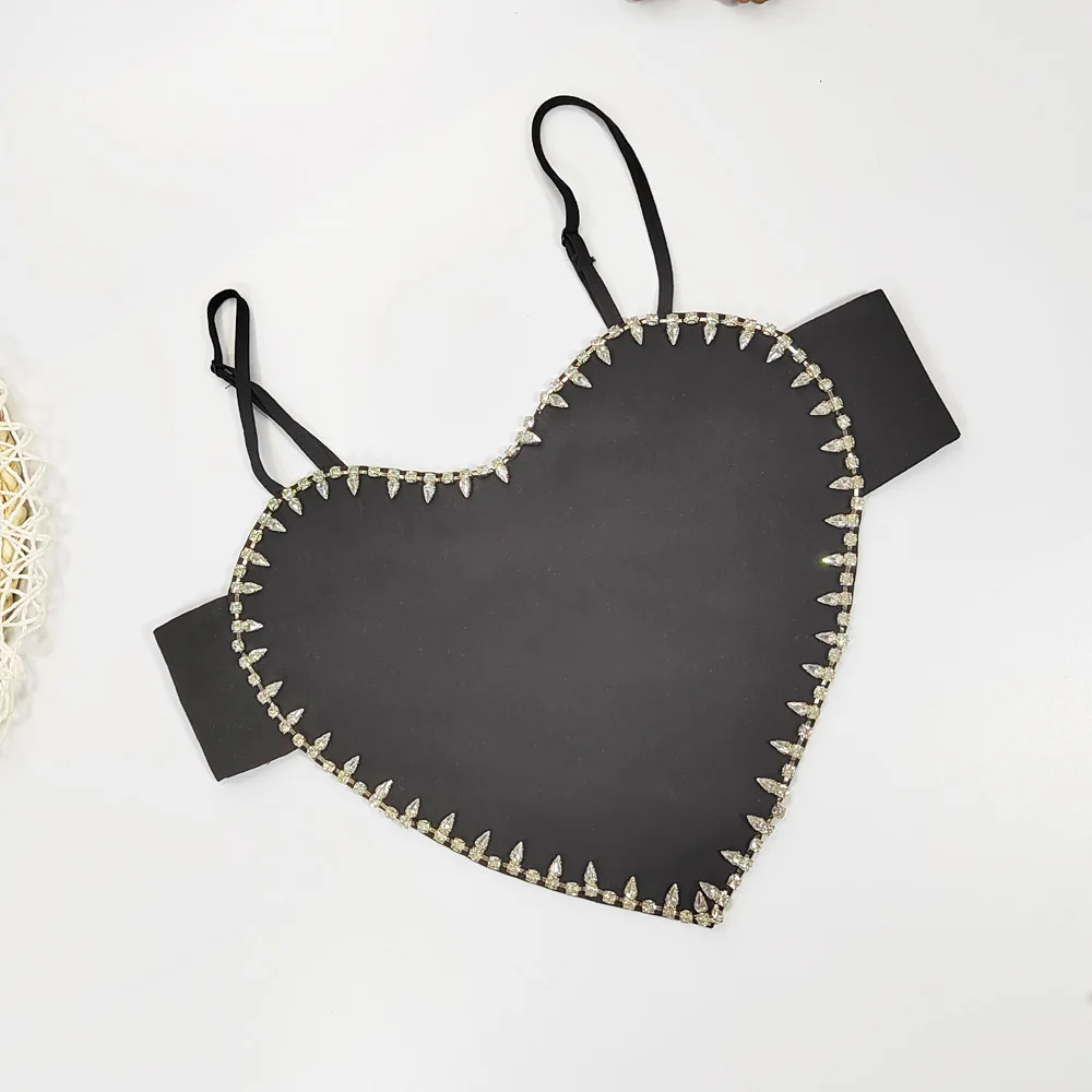 Nowy model 2025, top typu sling z kieszenią na brzuchu, zdobiony koralikami z cyrkonii, noszony pod spód małego kompletu, odkryte plecy, czysta pokusa nig.