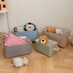 Folding Cotton Linen Storage Baskets Cabinet Storage Bag Laundry Basket Kids Toys Organizer Clothes and Sundries Storage Box