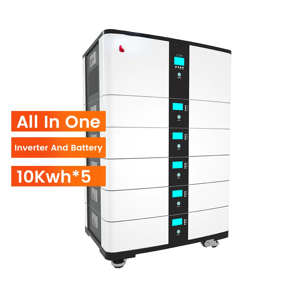 All In One Stacked Modules 51.2V 200Ah LiFePO4 Lithium Battery 10Kwh 20Kwh 50Kwh Energy Storage Battery and 10Kw Hybrid Inverter