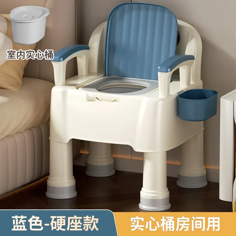 Portable Mobile Commode for Elderly Pregnant Women, Indoor Non-slip Anti-odor Bedside Toilet Seat, Chamber Pot Potty for Home Di