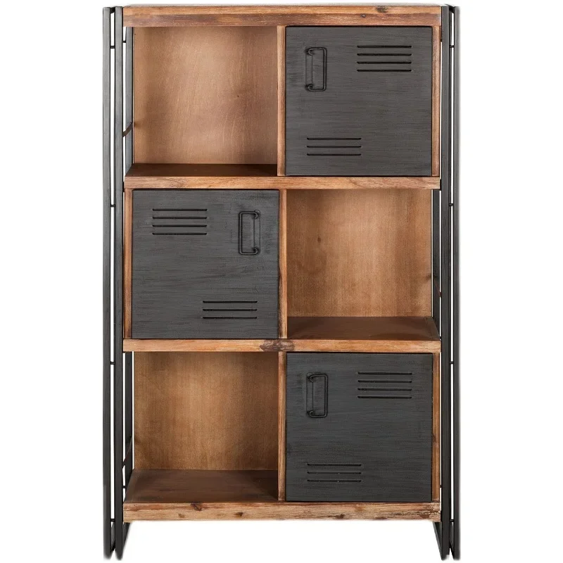 

Storage Rack Household Cabinet Iron Floor Multilayer Storage Retro Porch Storage Bookcase