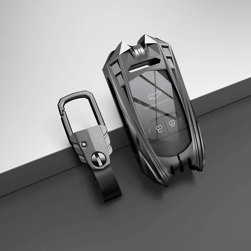 

For Chery Tiggo 8 Plus 2021 Arrizo 5 PIUS Armored Metal Zinc Alloy Car Key Case Cover Protective Shell Bag Interior Accessories