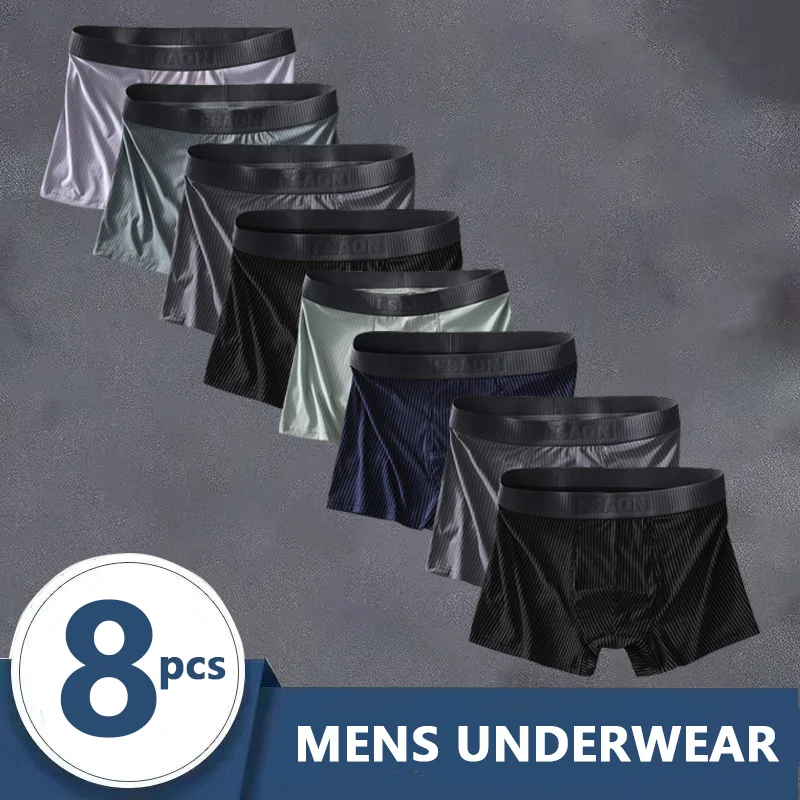 

8pcs Cotton Underwear Boxer Shorts Men Comfortable Boxer Shorts Men's Underpants Soft Breathable Male Panties Panty 3xl 4xl