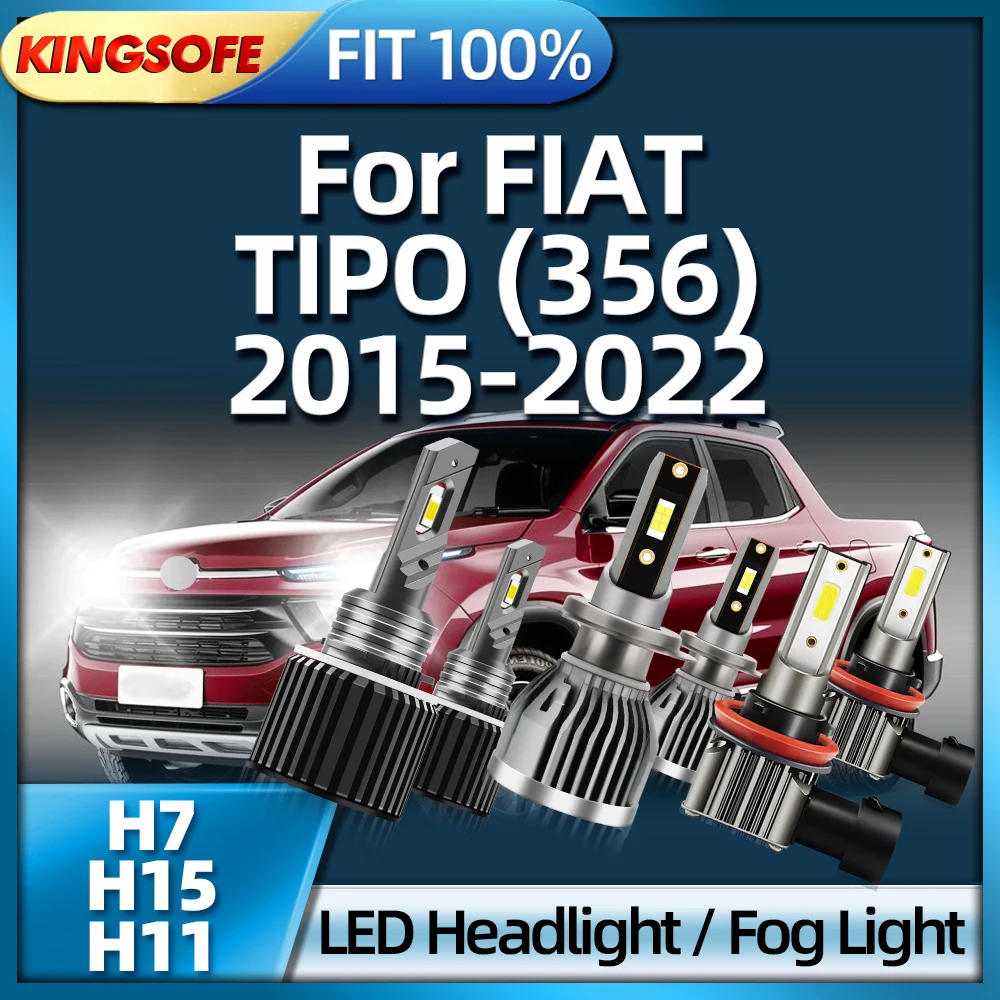 

KINGSOFE 26000LM H7 LED Light H15 Lamps H11 Car Headlight 110W For FIAT TIPO (356) 2015 2016 2017 2018 2019 2020 2021 2022