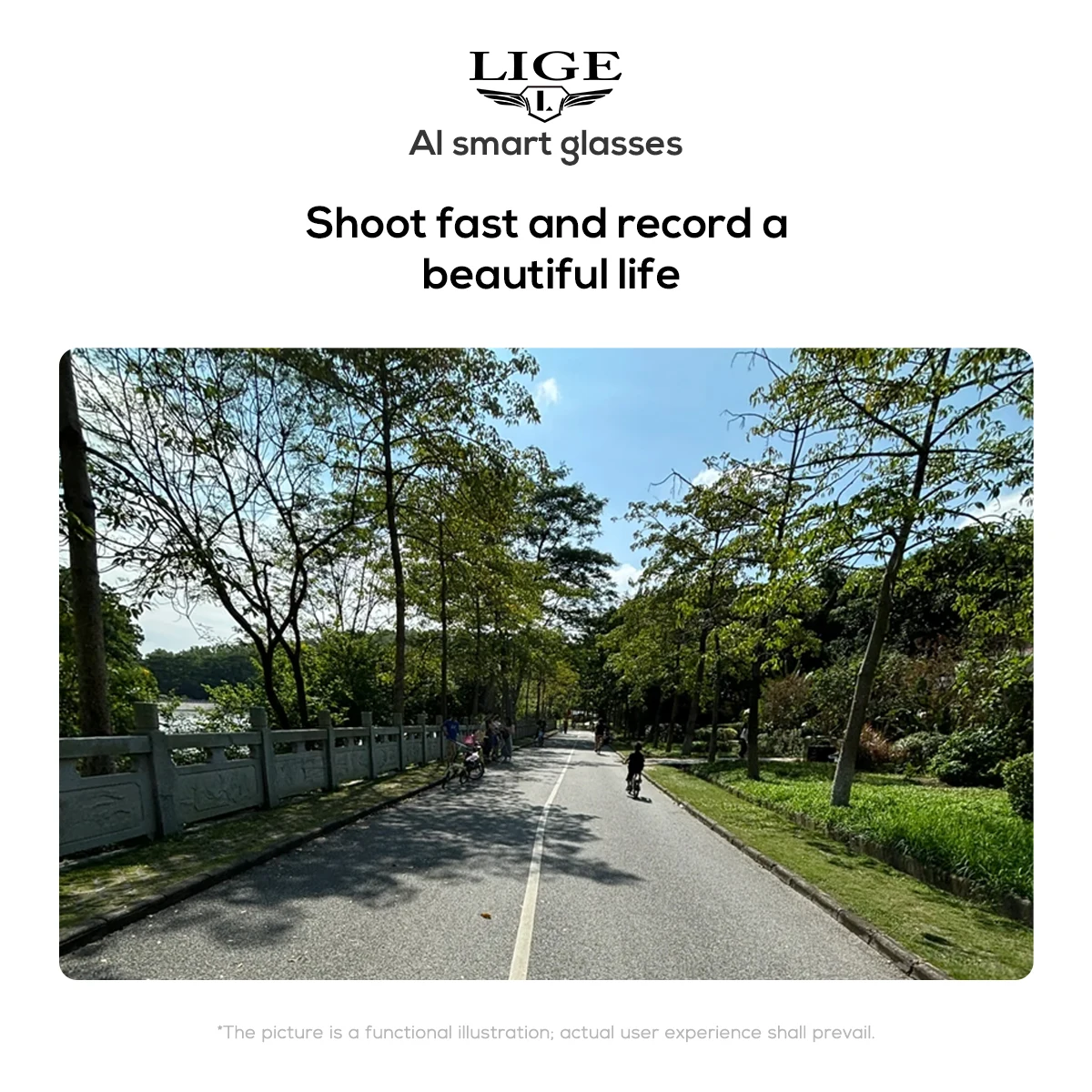 LIGE gafas inteligentes AI traducción Bluetooth llamada asistente de voz Control cámara grabación de vídeo identificar objeto gafas de sol inteligentes