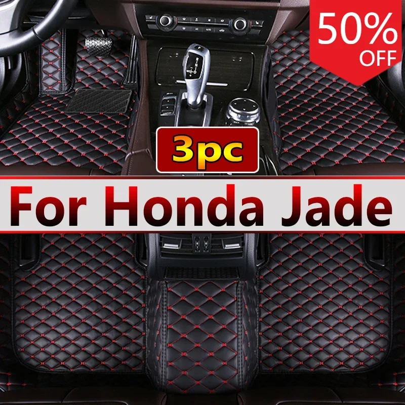 Luxo Couro Car Floor Mat Set, Auto Foot Pads, tapete do tapete, peças interiores, acessórios do carro, Fit para Honda Jade FR4, FR5, 2013-2020