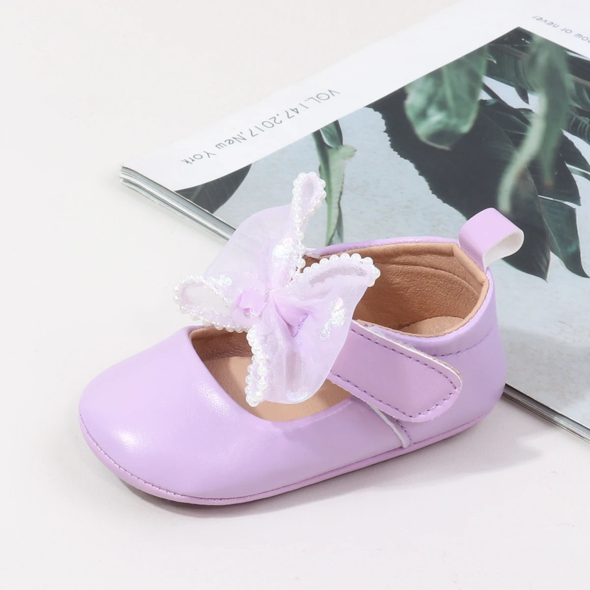 New Matte Leather Shoes Spring And Autumn Style Single Shoes With Bow Ties Princess-Style Shoes for Babies Learning Walking Shoe