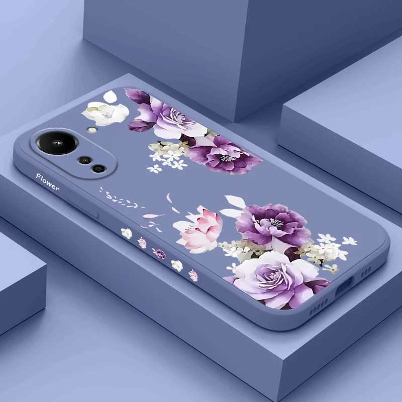 Beautiful Peony Phone Case For Xiaomi Redmi 13 13C 12 12C 10 10C 10A 9 9T 9A 4G 5G Liquid Silicone Cover