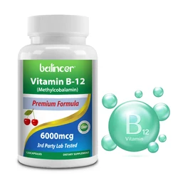 Vitamin B12 6000MG, Methylcobalamin Supplement for Mind, Energy, Brain, Mood, Heart Support, 30/60/120 Capsules