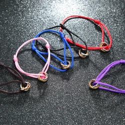 Adjustable Braided Rope Bracelets Friendship Couples Bracelet Metal Buckle Rings String Bracelet Simple Jewelry Gift for Friend