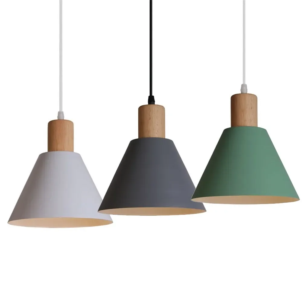 

Nordic Wood Pendant Lights Vintage Modern LED Hanging Lamp for Living Room Kitchen Island Home Loft Industrial Decor Luminaire