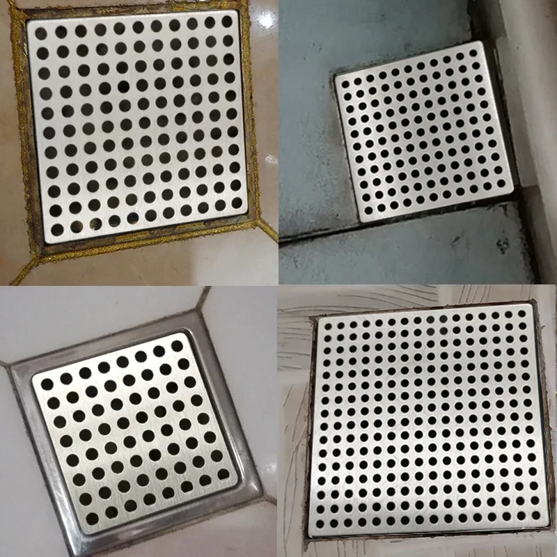 Stainless steel Floor Drains Net Cover Square Shower Drain Hole Filter Hair Catcher Stopper for Kitchen Bathroom Hardware Parts