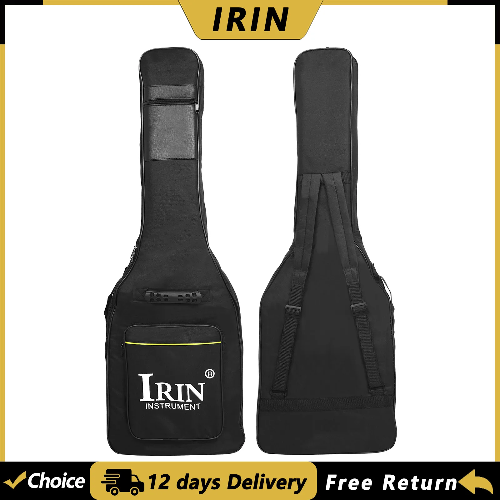 Étui pour guitare électrique IRIN MC23 600D, sac imperméable pour guitare, sac à dos rembourré à double sangle, sac épais, accessoires pour guitare
