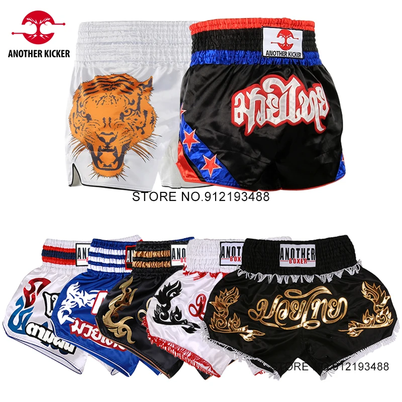 

Muay Thai Shorts Gym Boxer Shorts for Thai Boxing for Children Men Women Short Kickboxing Embroidery Fight Training MMA Clothes