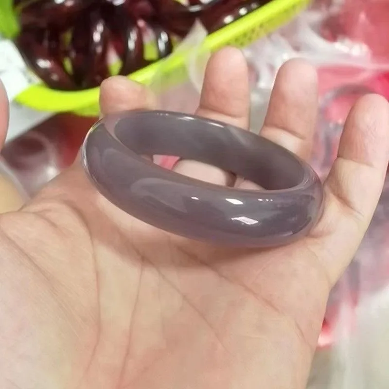 Certified Hotan Jade Smoke Purple Bracelet Fashion Bracelet61-62mm