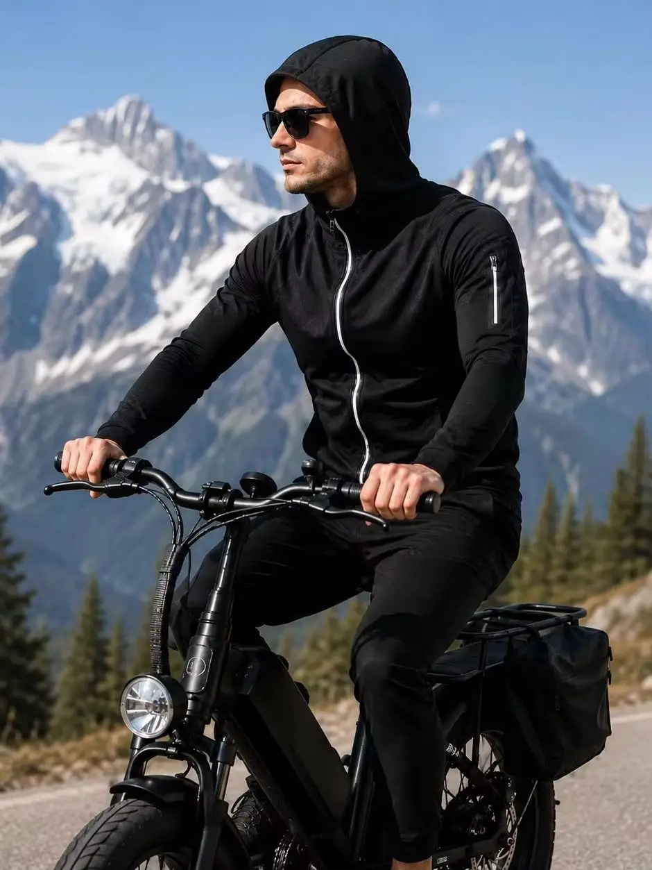 AliExpress MIEYCO Reflective Men‘s Hooded Running Jacket, Windproof Quick Dry Sports Hoodie, E-Bike E-MTB Electric Bike Cycling Touring Jersey