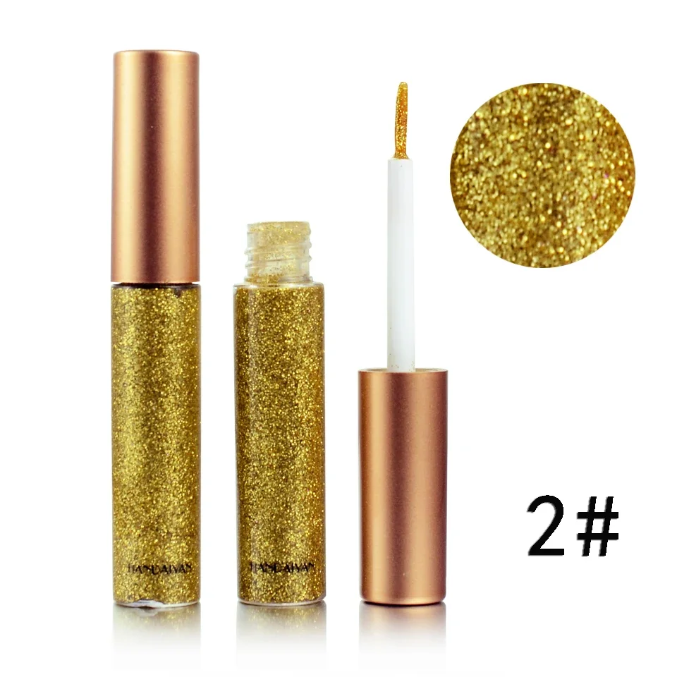 HANDAIYAN Glitzer-Flüssig-Eyeliner-Stift Funkelndes Hochglanz-Pigment Bühnen-Diamant-Lidschatten Langanhaltend Wasserfest Augen-Make-up – Detail 12