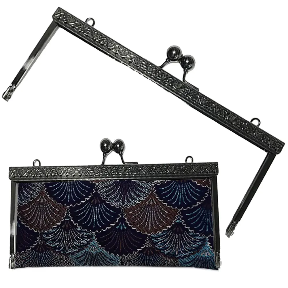 

10PCS 19cm Metal Bag Handles HandBag Square Embossed Frame Purse Wallet Closure Kiss Clasp Sewing Brackets Replace Accessories