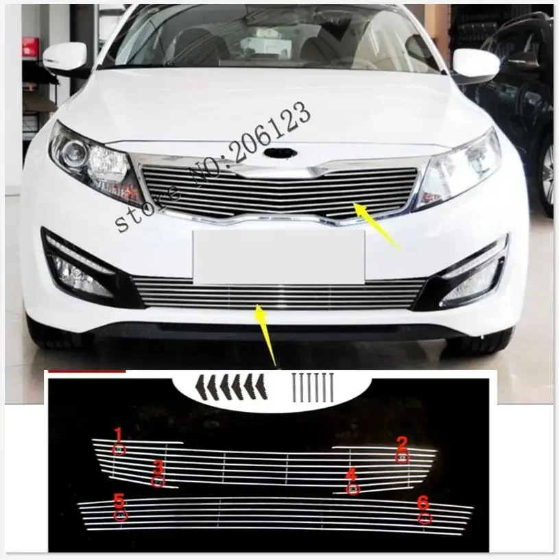 Aluminum alloy Front Grille Around Trim Racing Grills Trim For 2011 2012 2013 for  KIA Optima/K5 2PCS