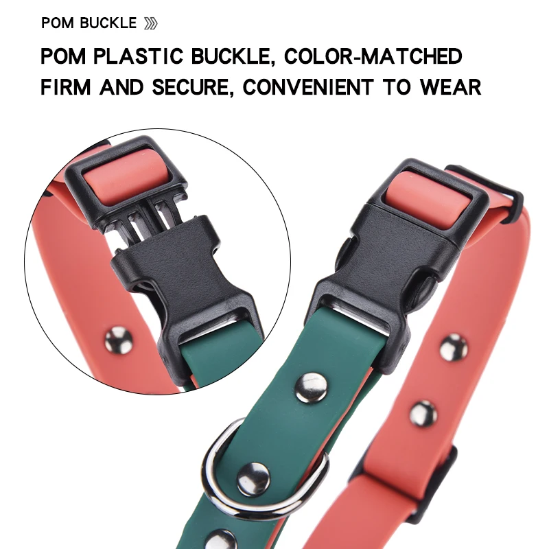 CP535 PVC Water proof pet dog collar, Color block collar，Durable and Resistant to dirt.