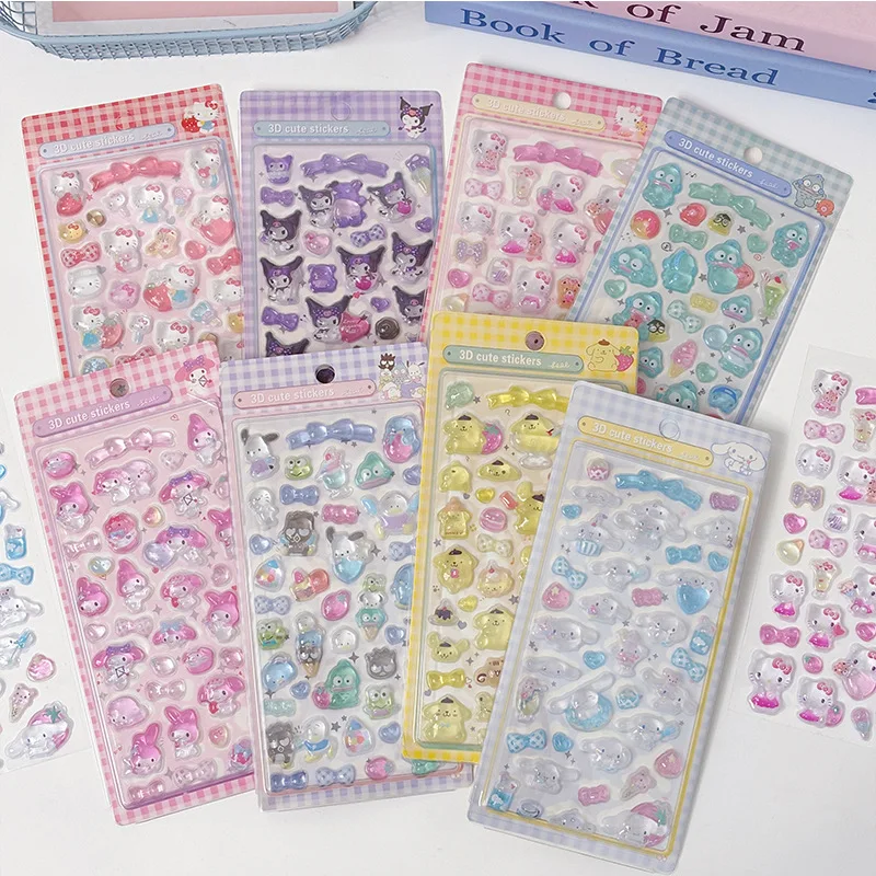 New! 8 Sets Sanrio Style Hello Kitty Kuromi 3D Crystal Stick