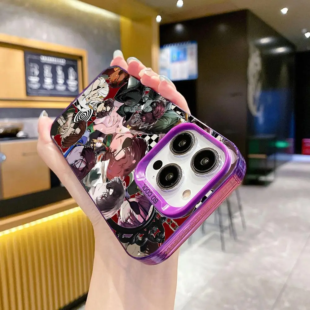 Disjuntor de vento hayato suo capa de telefone para iphone 17 16 15 14 13 12 11 xr xs 8 7 pro max plus translúcido roxo capa