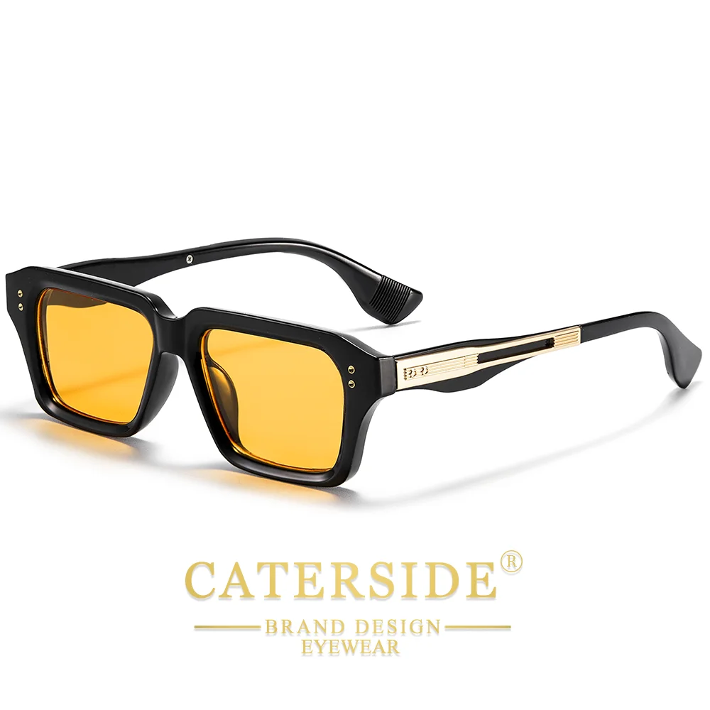 CATERSIDE Neue quadratische Sonnenbrille für Herren, Premium-PC-Rahmen mit Metallbügel, UV400, für Damen, Retro-Mode, Fahrdekoration, Brillen – Detail 28