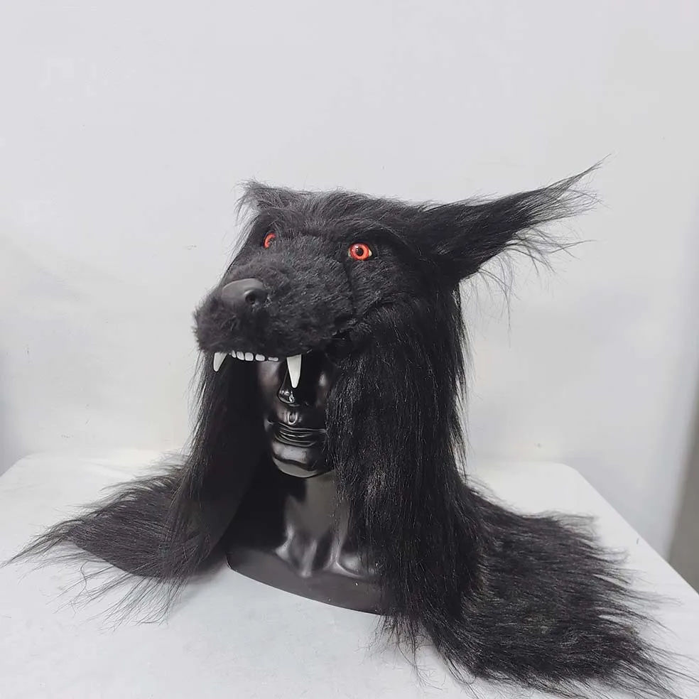 Wolfsmaske, Latex-Wolf-Kostümmaske für Halloween-Partys und Cosplay – Detail 6