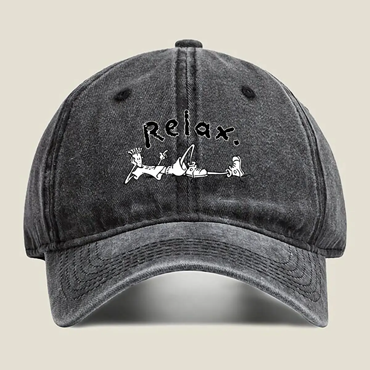

Relax Fun Relax Веселый мультфильм - мытая бейсболка с изображением персонажей