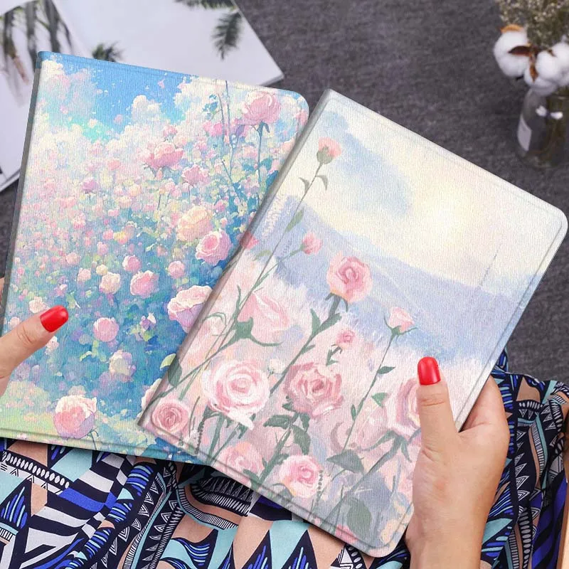 

Pink Rose Field Sky Gift Tablet Case For Lenovo Xiaoxin Legion Pad Tab Pro GT Y700 Gen4 2 11 P11 M10 K10 3rd Plus Gen