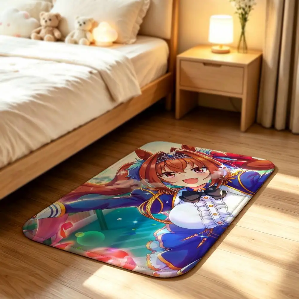 Umamusume-P-D D-Daiwa Scarlet Soft Comfortable Short Plush Rug Carpet mat Anti‑Slip Floor Mat Machine Washable Home Decor