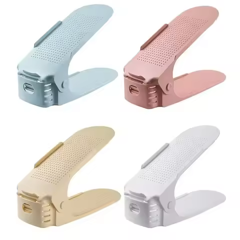 New 10Pcs Shoe Stacker Adjustable Shoe Slots Organizer Shoes Slots Space Saver Double Deck Rack Holder For Closet Organization